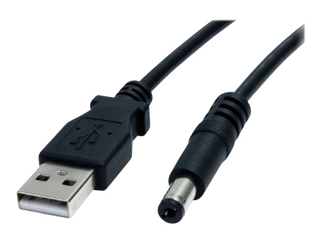 StarTech.com 2m USB to Type M Barrel Cable - USB to 5.5mm 5V DC Cable - USB to Barrel Jack 5V DC Plug (USB2TYPEM2M) - Power cable - USB (power only) (M) to DC jack 5.5 mm (M) - 2 m - molded - black