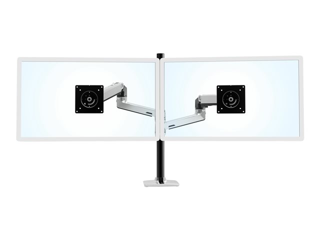 Ergotron LX - Mounting kit (dual stacking arm, tall pole) - for 2 LCD displays - aluminium, steel - polished aluminium with black accents - screen size: up to 40\"