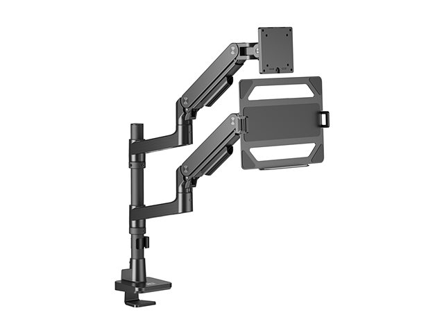 ACT - Mounting kit (monitor arm) - for LCD display / notebook - aluminium, plastic, steel - black - screen size: 17\"-49\" (monitor) / up to 17.3\" (notebook)