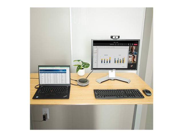 StarTech.com USB-C Conference Speaker Mini Dock, Portable Boardroom Speaker and Multiport Adapter, USB-C to VGA or 4K 60Hz HDMI, 2x USB-A (5Gbps) Hub, Mic/Speaker - Teams/Zoom/Softphone Speakerphone (DKTBRSPMPD) - Mini-dock - USB-C / Thunderbolt 3 / Thunderbolt 4 - HDMI, VGA