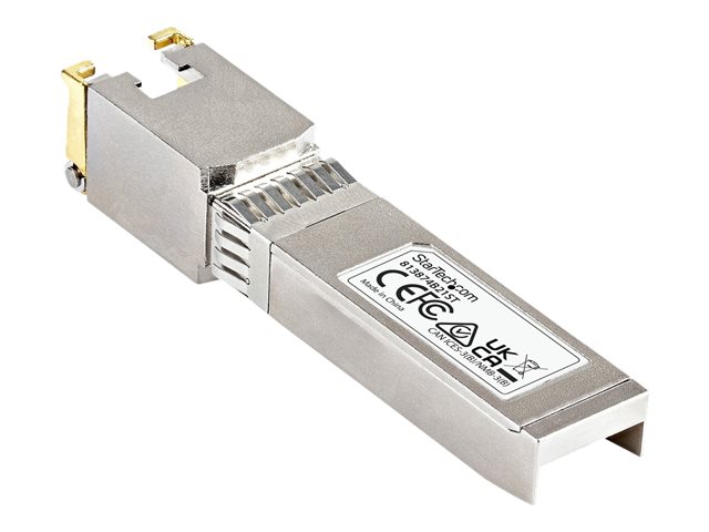 StarTech.com HPE 813874-B21 Compatible SFP+ Module, 10GBASE-T, SFP to RJ45 Cat6/Cat5e, 10GE Gigabit Ethernet SFP+, RJ-45 (Copper) 30m, HPE BladeSystem, c-Class, Mini GBIC SFP+ Transceiver - Lifetime Warranty (813874B21ST) - SFP+ transceiver module (equivalent to: HP 813874-B21) - 10GbE - 10GBase-T - RJ-45 - up to 30 m