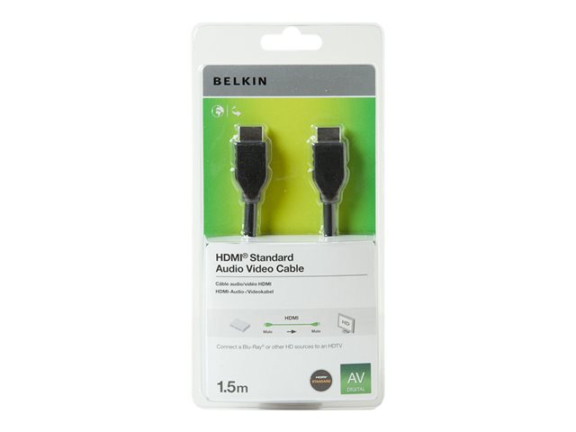 Belkin Standard - HDMI cable - HDMI male to HDMI male - 1.5 m - double shielded - black - 4K support