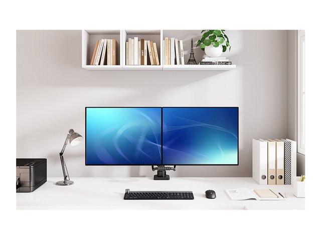 Neomounts DS75-450BL2 - Mounting kit (articulating arm, grommet clamp, topfix clamp) - full-motion - for 2 LCD displays - black - screen size: 17\"-32\" - desktop