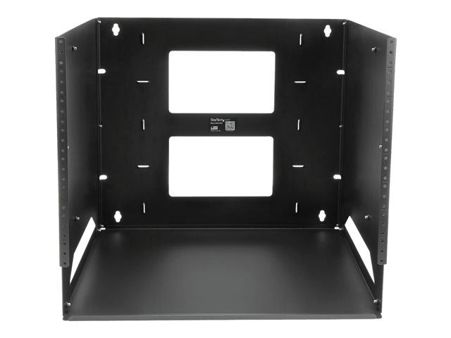 StarTech.com 8U Open Frame Wall Mount Network Rack w/ Built in Shelf - 2-Post Adjustable Depth (12\" to 18\") Equipment Rack - 75.2lbs (WALLSHELF8U) - Rack (wall mount) - black - 8U - 19\" - for P/N: CABSCRWS1032