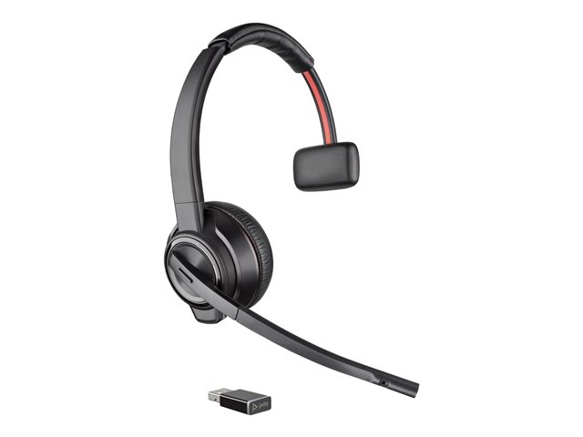Poly Savi 8210-M Office DECT 1880-1900 MHz Single Ear Headset EMEA - INTL English - Euro plug - Replaces Poly SKU 207322-02