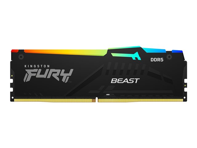 Kingston FURY Beast RGB - DDR5 - kit - 32 GB: 2 x 16 GB - DIMM 288-pin - 5200 MHz / PC5-41600 - CL40 - 1.25 V - unbuffered - on-die ECC