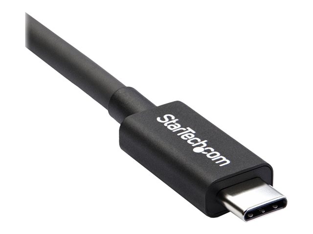 StarTech.com 2m (6.6ft) Thunderbolt 3 Cable, 20Gbps, 100W PD, 4K Video, Thunderbolt-Certified, Compatible w/ TB4/USB 3.2/DisplayPort - Thunderbolt cable - 24 pin USB-C (M) to 24 pin USB-C (M) - Thunderbolt 3 / USB / DisplayPort - 2 m - black - for P/