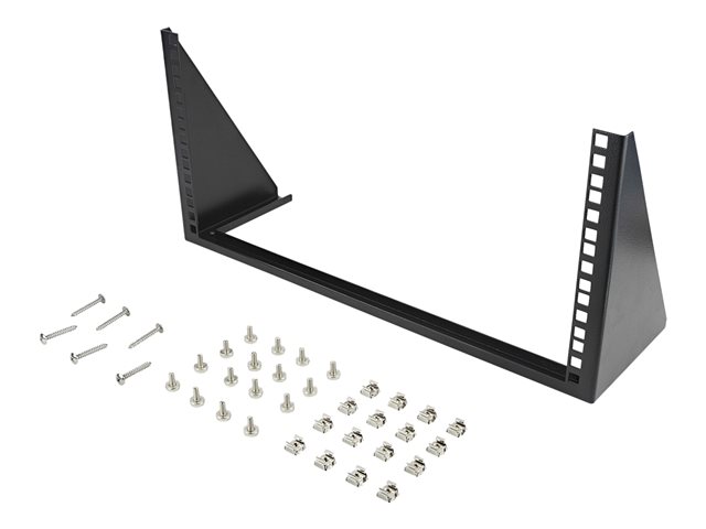 StarTech.com 5U Vertical Wall Mount Rack - 19in Low Profile Open Wall Mounting Bracket - Network/Server Room/Data/AV/IT/Patch Panel/Communication/Computer Equipment - w/ Cage Nuts/Screws - Rack open frame - 2-post - wall mountable - black - 5U - 19\"