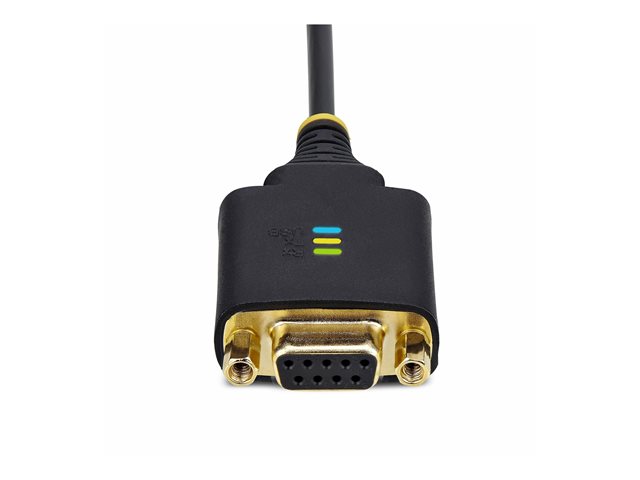 StarTech.com 1ft/30cm USB to Null Modem Serial Adapter Cable, FTDI, RS232 - USB / serial cable - USB (M) to DB-9 (F) screwable - 30 cm - rugged, molded - black
