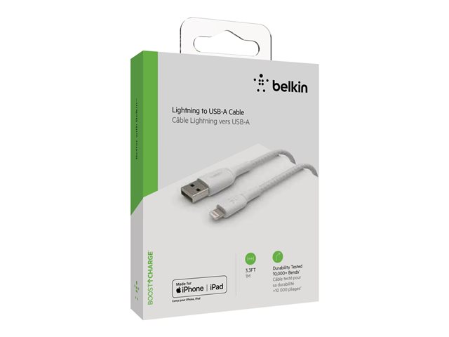 Belkin BoostCharge - Lightning cable - Lightning male to USB male - 1 m - white