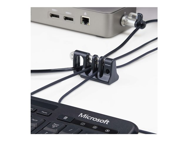 StarTech.com Peripheral Cable Anchor Lock, Keyboard/Mouse Cable Trap - Security cable anchor - desk mountable - black