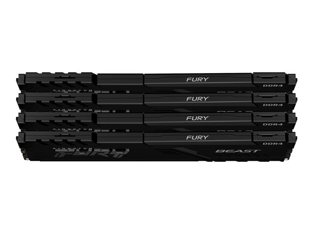 Kingston FURY Beast - DDR4 - kit - 32 GB: 4 x 8 GB - DIMM 288-pin - 3200 MHz / PC4-25600 - CL16 - 1.35 V - unbuffered - non-ECC - black