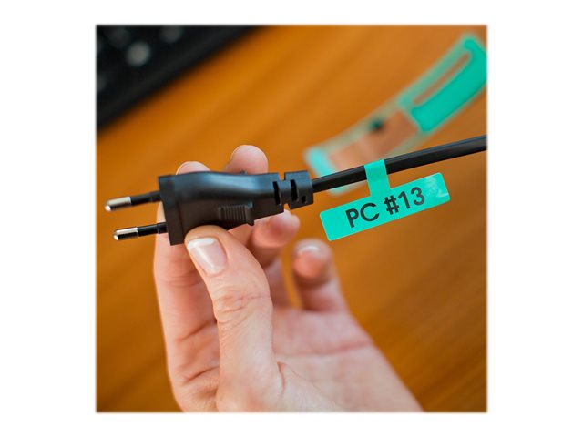 Brother - Polyester - black on green - 21 x 45 mm 72 label(s) (1 roll(s) x 72) die cut labels - for P-Touch PT-D800W, PT-P900W, PT-P950NW