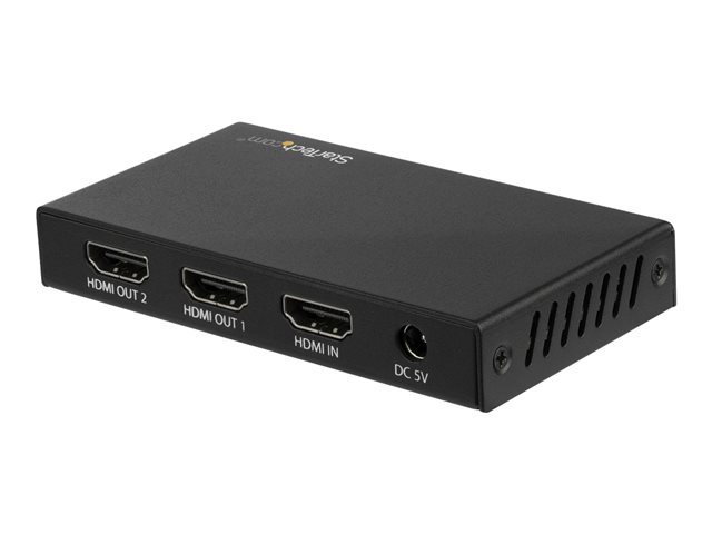StarTech.com HDMI Splitter - 2-Port - 4K 60Hz - HDMI Splitter 1 In 2 Out - 2 Way HDMI Splitter - HDMI Port Splitter (ST122HD202) - Video/audio splitter - 2 x HDMI - desktop - for P/N: ST121HD20FXA
