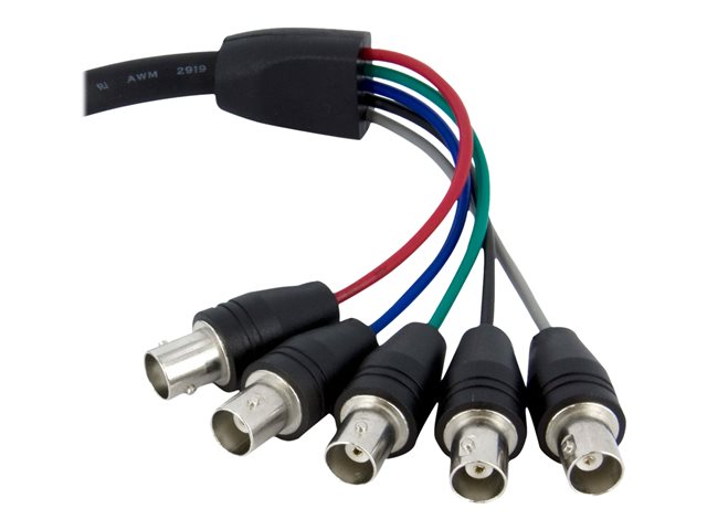 StarTech.com 1 ft. (0.3 m) VGA to BNC Cable - HD15 VGA to 5 BNC - Male/Female - BNC Cable (VGABNCMF1) - VGA cable - BNC (F) to HD-15 (VGA) (M) - 30 cm - black