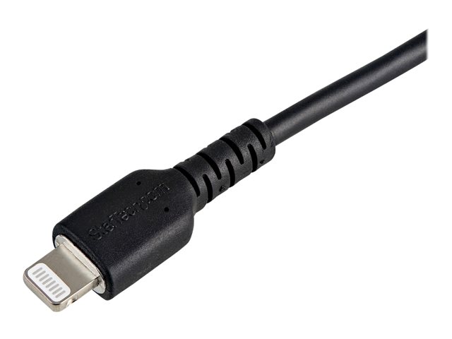 StarTech.com 15cm(6 in) Durable Black USB-A to Lightning Cable, Heavy Duty Rugged Aramid Fiber USB Type A to Lightning Charger/Sync Power Cord, Apple MFi Certified iPad/iPhone 12 Pro Max - iPhone 7/8/11/11 Pro (RUSBLTMM15CMB) - Lightning cable - USB male to Lightning male - 15 cm - black