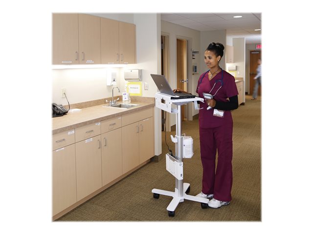 Ergotron StyleView - Cart - light-duty - for notebook / barcode scanner - medical - steel - white, aluminium - screen size: up to 17\"