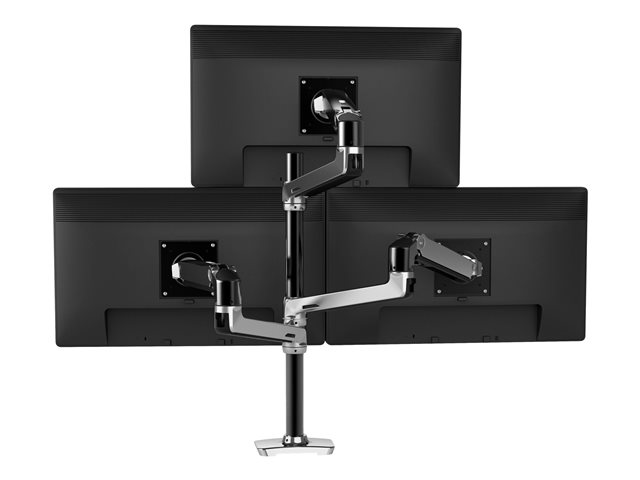 Ergotron LX - Mounting kit (dual stacking arm, tall pole) - for 2 LCD displays - aluminium, steel - polished aluminium with black accents - screen size: up to 40\"