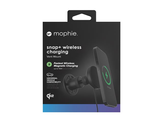 MOPHIE SNAP+ WIRELESS CHARGING VENTMOUNT QI2 BLACK