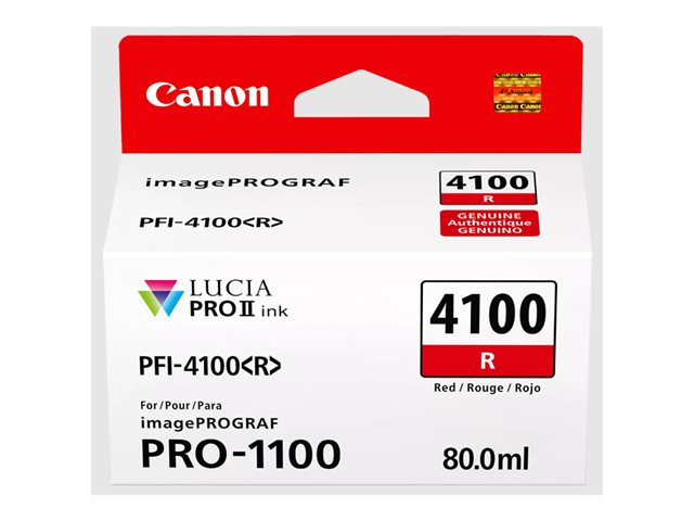 Canon PFI-4100 R - 80 ml - red - original - hanging box - ink tank - for imagePROGRAF PRO-1100
