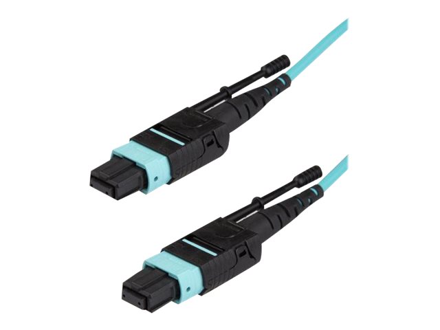 StarTech.com MTP Fiber Optic Cable - 3 ft / 1m - OM3 - 40Gb - Push / Pull Tab - Plenum - MPO / MTP Connector - Fiber Patch Cable (MPO12PL1M) - Network cable - MTP/MPO multi-mode (F) push/pull to MTP/MPO multi-mode (F) push/pull - 1 m - fibre optic -