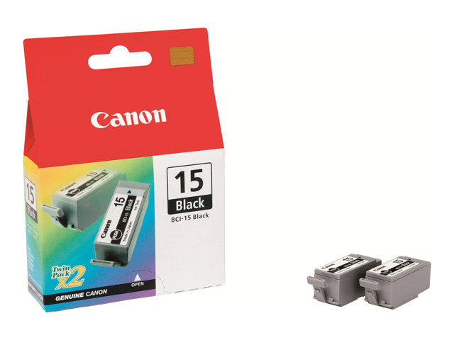 Canon BCI-15 - 2-pack - black - original - ink tank - for i70, 80, PIXMA iP90, iP90v