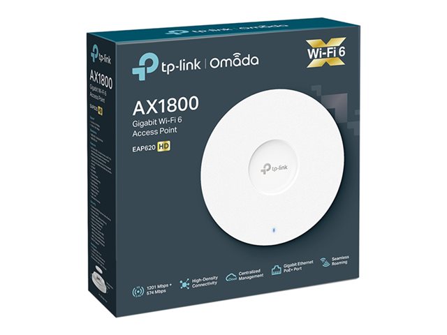 TP-Link Omada EAP620 HD V3.2 - Radio access point - Wi-Fi 6 - 2.4 GHz, 5 GHz - cloud-managed - wall / ceiling mountable