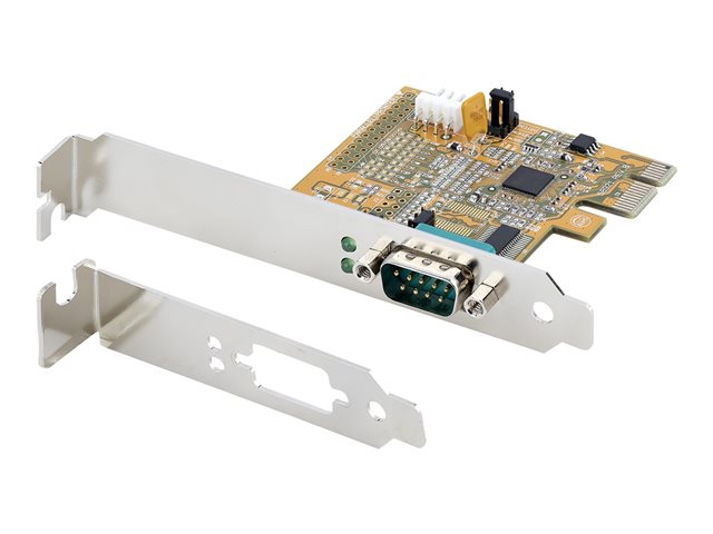 StarTech.com PCI Express Serial Card, PCIe to RS232 (DB9) Serial Interface Card, PC Serial Card with 16C1050 UART, Standard or Low Profile Brackets, COM Retention, For Windows & Linux - PCIe to DB9 Card (11050-PC-SERIAL-CARD) - Serial adapter - PCIe 2.0 low profile - RS-232 x 1 - yellow