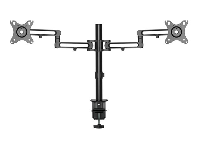 StarTech.com Desk Mount Dual Monitor Arm, Desk Clamp VESA Compatible Monitor Mount for up to 32 inch Displays, Ergonomic Articulating Monitor Arm, Height Adjustable/Tilt/Swivel/Rotating - Double Monitor Arm (ARMDUAL3) - Mounting kit - adjustable arm - for 2 monitors - aluminium - black - screen size: up to 32\" - desk-mountable