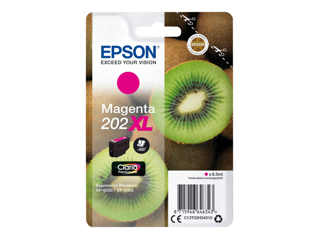 Epson 202XL - 8.5 ml - XL - magenta - original - blister - ink cartridge - for Expression Premium XP-6000, XP-6005, XP-6100, XP-6105
