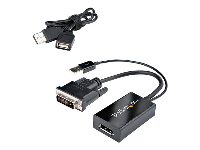 StarTech.com DVI to DisplayPort Adapter - USB Power - 1920 x 1200 - DVI to DisplayPort Converter - Video Adapter - DVI-D to DP (DVI2DP2) - Adapter - dual link - DVI-D (M) to DisplayPort (F) - USB power