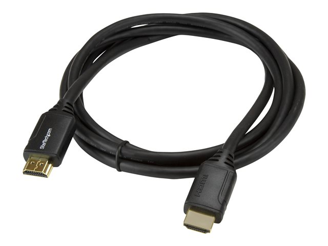 StarTech.com 6ft (2m) Premium Certified HDMI 2.0 Cable with Ethernet, High Speed Ultra HD 4K 60Hz HDMI Cable HDR10, HDMI Cord (Male/Male Connectors), For UHD Monitors, TVs, Displays - Durable HDMI Cable - HDMI cable with Ethernet - HDMI male to HDMI male - 2 m - black - for P/N: EXTEND-HDMI-4K40C6P1, KITBXAVHDPEU, KITBXAVHDPUK, KITBXDOCKPEU, KITBXDOCKPUK