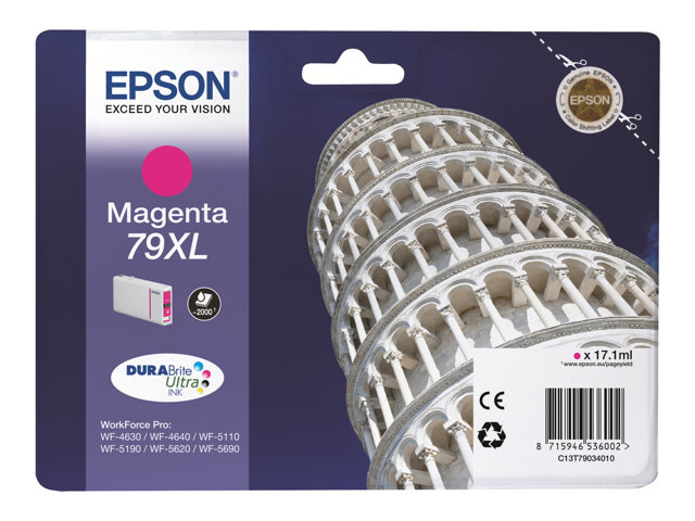Epson 79XL - 17.1 ml - XL - magenta - original - ink cartridge - for WorkForce Pro WF-4630DWF, WF-4640DTWF, WF-5110DW, WF-5190DW, WF-5620DWF, WF-5690DWF