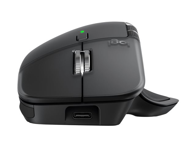 Logitech MX Master 4 - Mouse - 8 buttons - wireless - Bluetooth, 2.4 GHz - USB wireless receiver - graphite