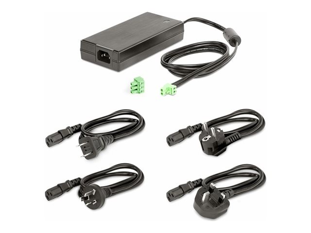 StarTech.com 160W Universal DC Power Adapter (24V/6.6A), 2-Wire Cord and 2/3-Pin Terminal Blocks, 100-240V AC/DC External Power Supply for Industrial USB Hubs, NA/UK/EU/ANZ Cords - 4ft/1.2m DC Power Cord (160W-POWER-ADAPTER) - Power adapter - AC 100-