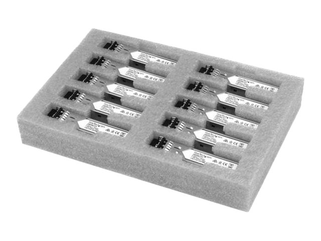 StarTech.com 10 pack HPE J4858C Compatible SFP Module, 1000BASE-SX, 1GbE Multi Mode (MMF) Fiber Optic Transceiver, 1 Gigabit Ethernet SFP, LC Connector, 550m, 850nm, DDM, HPE 1400, 1700, 1820 - Lifetime Warranty (J4858C10PKST) - SFP (mini-GBIC) transceiver module (equivalent to: HP J4858C) - 1GbE - 1000Base-SX - LC multi-mode - up to 550 m - 850 nm (pack of 10) - for HPE 1700, 2610, 6120, Switch XL 10/100/1000, HPE Aruba 2530, 2930F 24, 2930F 48, 5406