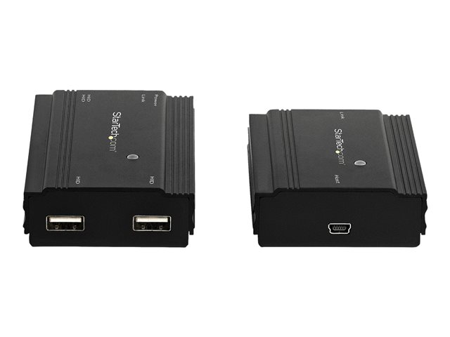 StarTech.com 4 Port USB 2.0 Extender Hub over Single CAT5e/CAT6 Ethernet Cable (RJ45), 330ft (100m), USB Extender Adapter, Externally Powered, 480 Mbps, Metal USB Extender Kit - Power/Link LEDs (USB2004EXT100) - USB extender - USB 2.0 - over CAT 5e/6