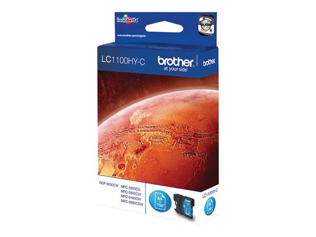 Brother LC1100HYC - High Yield - cyan - original - ink cartridge - for Brother DCP-6690CW, MFC-5890CN, MFC-5895CW, MFC-6490CW, MFC-6890CDW, Justio MFC-5890CN