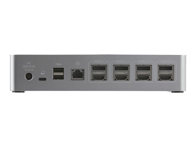 StarTech.com USB-C Dock, 4K 60Hz Quad Monitor DisplayPort & HDMI, Universal USB C Docking Station with 100W Power Delivery Charging, USB Hub w/ 1x USB Type-C & 3x USB-A, Ethernet, Audio - Thunderbolt 3 Compatible (DK31C4DPPDUE) - Docking station - USB-C 3.2 Gen 2 / Thunderbolt 3 - 4 x DP, 4 x HDMI - 1GbE