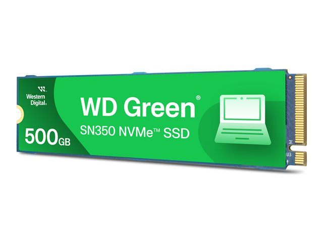 WD Green SN350 NVMe SSD WDS500G2G0C-00CDH0 - SSD - 500 GB - internal - M.2 2280 - PCIe 3.0 x4 (NVMe)