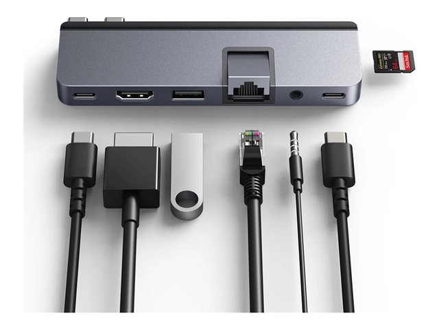HyperDrive DUO Pro - Docking station - USB-C x 2 - HDMI, USB4 - 1GbE - for Apple MacBook Air (Early 2020, Late 2018, Mid 2017, Mid 2019, Mid 2022), MacBook Pro