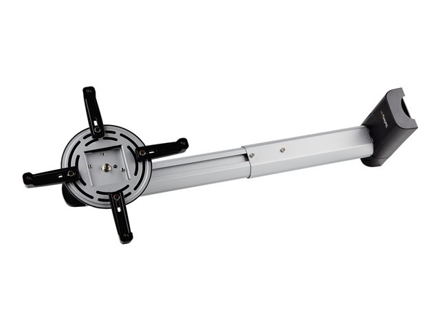 StarTech.com Universal Projector Wall Mount, Projector Mount supports Short & Ultra Short Throw Projectors up to 33lb (15kg), Tilt/Swivel/Rotate, Adjustable height 16.5\" to 27.7\" from Wall - In-wall Cable Routing (PROJWALLMNT) - Bracket - adjustable arm - for projector - plastic, aluminium, steel - silver - wall-mountable