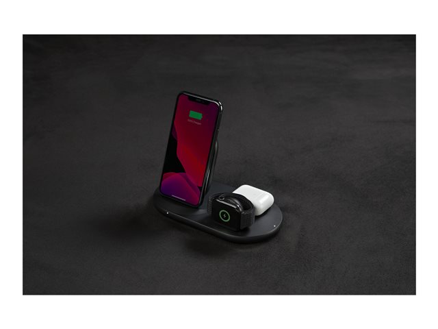 Belkin BoostCharge - Wireless charging stand - 7.5 Watt - black - for Apple AirPods, AirPods Pro, iPhone 11, 12, 7, 8, SE, X, XR, XS, XS Max, Watch