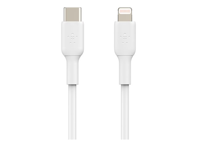 Belkin BoostCharge - Lightning cable - 24 pin USB-C male to Lightning male - 2 m - white - USB Power Delivery (18W)