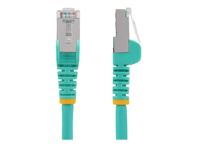 StarTech.com 7.5m CAT6a Ethernet Cable - Aqua - Low Smoke Zero Halogen (LSZH) - 10GbE 500MHz 100W PoE++ Snagless RJ-45 w/Strain Reliefs S/FTP Network Patch Cord - Patch cable - RJ-45 (M) to RJ-45 (M) - 7.5 m - S/FTP - CAT 6a - IEEE 802.3bt - snagless, stranded, molded, halogen-free - aqua