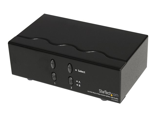 StarTech.com 2x2 VGA Matrix Video Switch Splitter with Audio - Video/audio switch - desktop - ST222MXA - Video/audio switch - desktop - for P/N: IM12D1500P, SVA12M2NEUA, SVA12M5NA