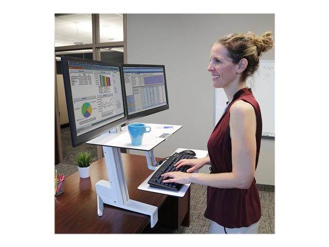 Ergotron WorkFit-S Dual Workstation - Standing desk converter - rectangular - aluminium, high-grade plastic - white
