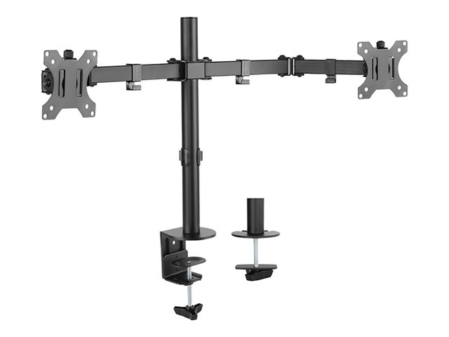 Neomounts FPMA-D550D - Mounting kit - full-motion - for 2 LCD displays - steel - black - screen size: 10\"-32\" - clamp mountable, grommet, desk-mountable