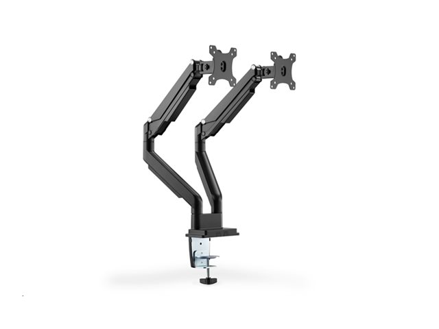 DUAL GAS SPRING MONITOR CLAMP MOUNT 15-32 2X 9 KG (MAX.) BLACK