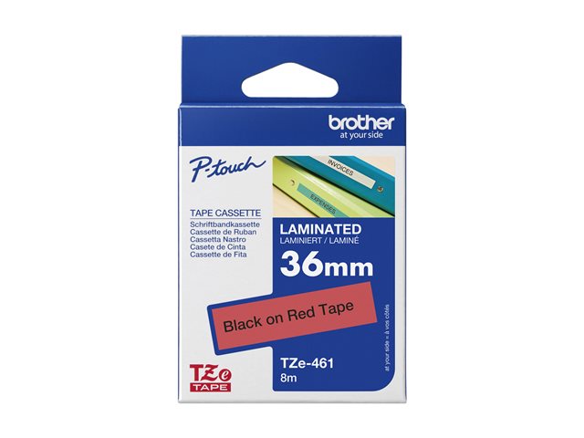 Brother TZe-461 - Black on red - Roll (3.6 cm x 8 m) 1 cassette(s) laminated tape - for Brother PT-H110, P-Touch PT-3600, 9700, D800, H110, P900, P950, P-Touch Cube XP PT-910